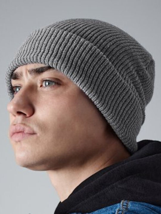 B460 Ανδρικός Beanie Σκούφος σε Γκρι χρώμα