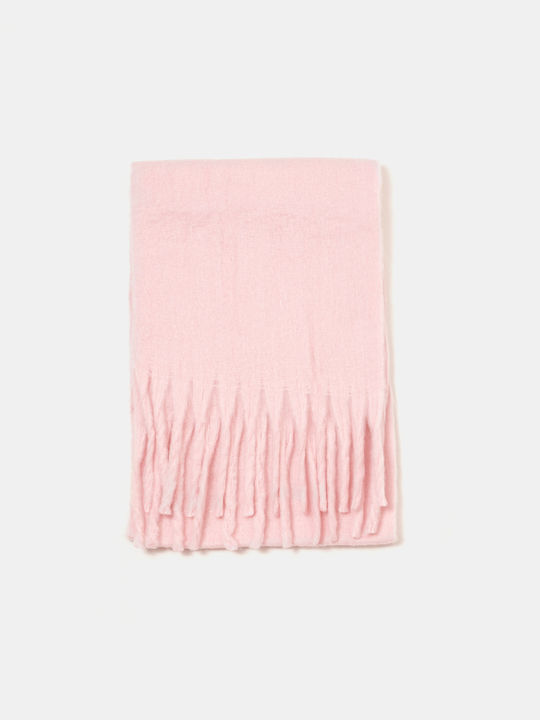 Solid Color Scarf with Fringes Pink Pink