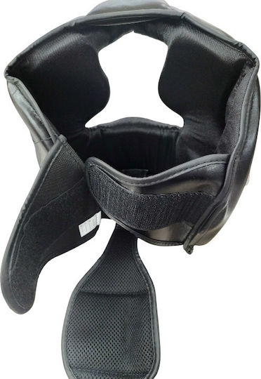 556717 Adult Open Face Boxing Headgear Synthetic Leather Black