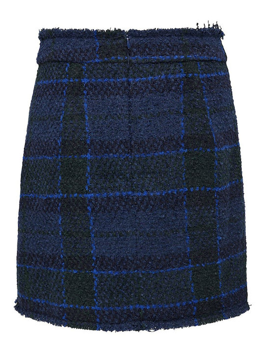 Only Mini Skirt Checked Sodalite Blue