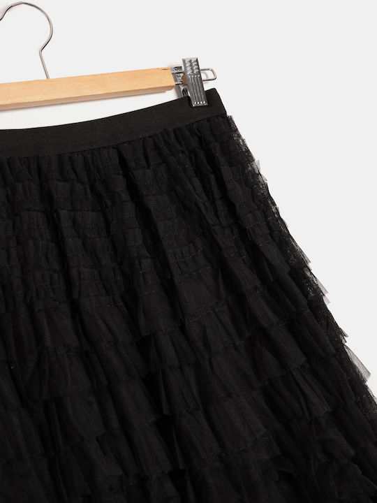 Maxi Pleated Skirt Black Black