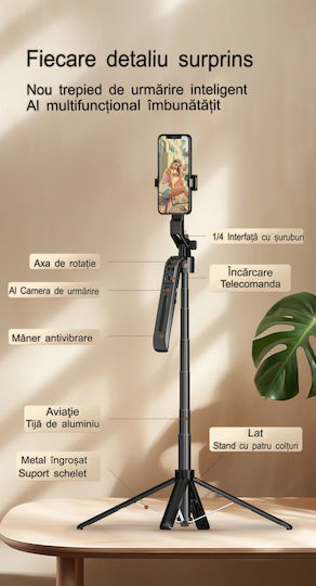 Funsnap A6 Gimbal за мобилни телефони с 3-осов стабилизатор Черен