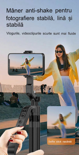 Funsnap A6 Gimbal за мобилни телефони с 3-осов стабилизатор Черен