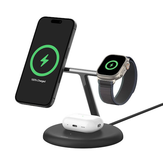 Belkin Ασύρματος Φορτιστής Qi2 15W Μαύρος (Boost Charge Pro)