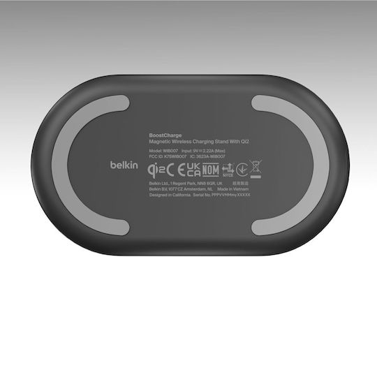 Belkin Безжично зарядно Qi2 и кабел USB-C 15W Power Delivery Черен (BoostCharge Qi2)