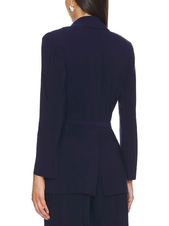 Norma Kamali Damen Gekreuzt Blazer Marineblau