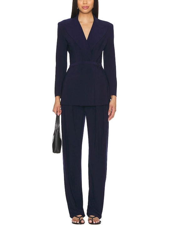 Norma Kamali Damen Gekreuzt Blazer Marineblau