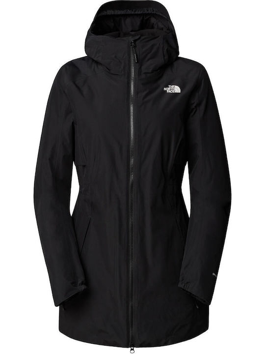 Hikesteller Insulated Women's for Hiking Long Parka Jacket Waterproof for Winter with Hood Tnf Black
