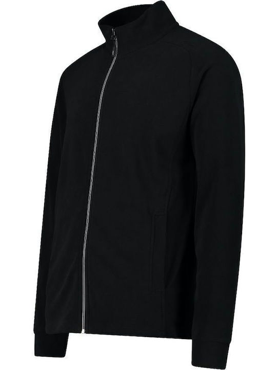 Cardigan Fleece pentru Bărbați Neagră