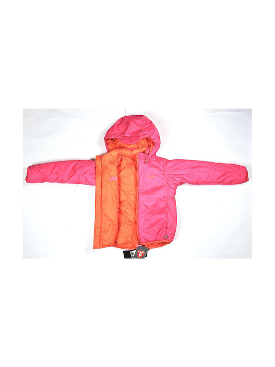 Helly Hansen Kinderjacke Beidseitig mit Kapuze Pink/Orange