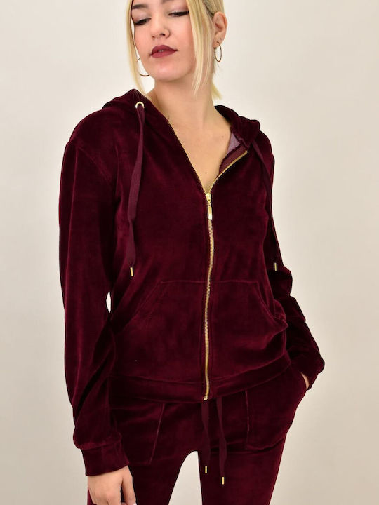 Sweatpants Set Velvet Burgundy