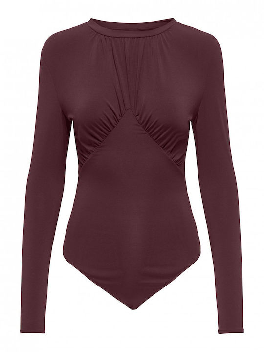 Only Long Sleeve Bodysuit Slim Fit Bordeaux