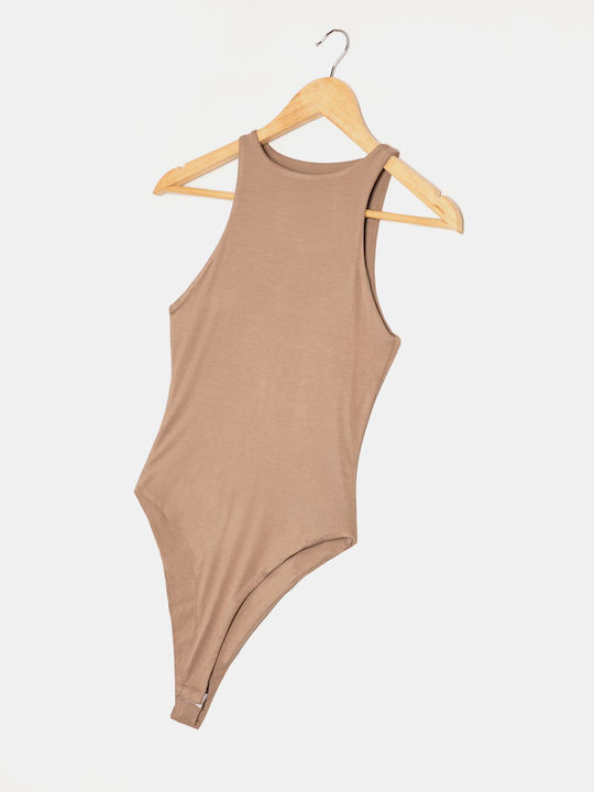 Ärmelloser Bodysuit Beige Beige