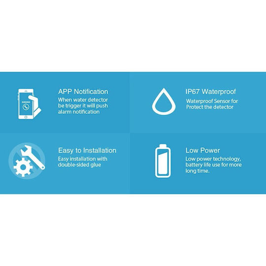 Tuya Smart Wireless Water Leak Detector Battery Wi-Fi with Siren & Cable