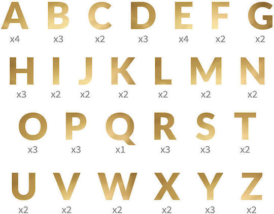 PartyDeco Partydekorationen Girlande für Buchstaben in Goldfarbe 63 Stück