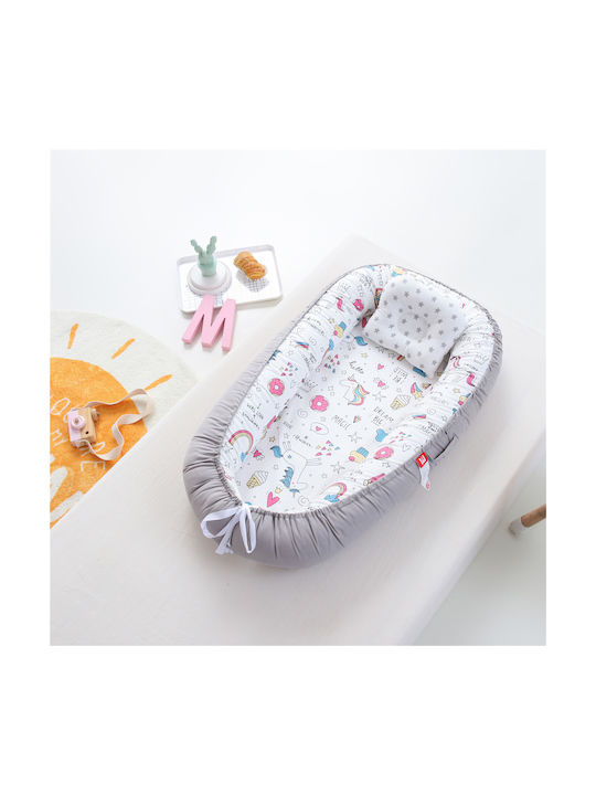 Beauty Home Βρεφικό Μαξιλάρι Φωλιά Γκρι 53x88εκ.