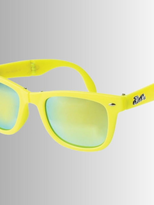 V-store Sunglasses with Yellow Plastic Frame and Yellow Mirror Lens 01/03/7032