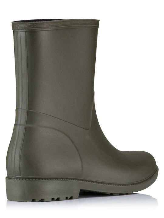 Plato Women's Fur Lined Short Wellies Khaki