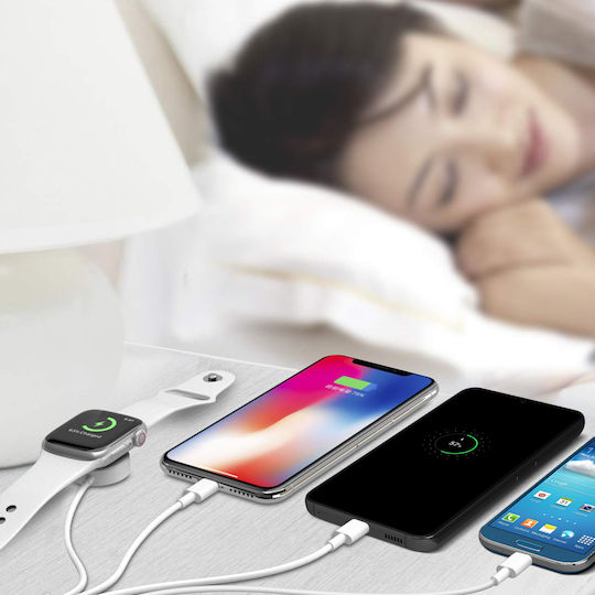 Usb-C към Lightning Micro-USB Usb-C Магнитен Заряден Кабел 2A Бял