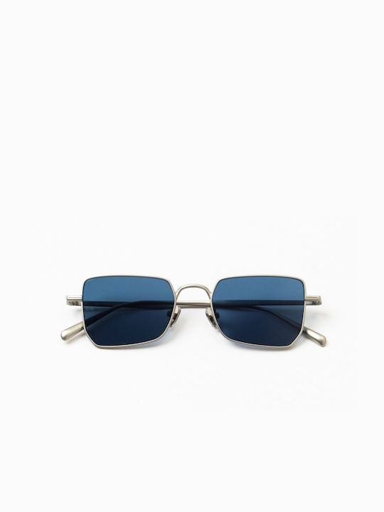 Common Sense Sunglasses with Silver Metal Frame and Blue Mirror Lens CS014