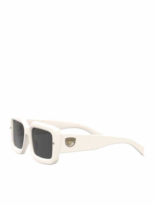 Chiara Ferragni Women's Sunglasses with White Plastic Frame and Gray Lens CF 7022/S VK6/IR
