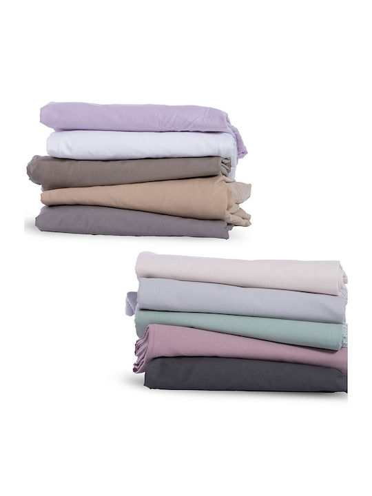 Nef-Nef Homeware Sheet Double with Elastic 140x200+30cm. Basic 1213-amethyst