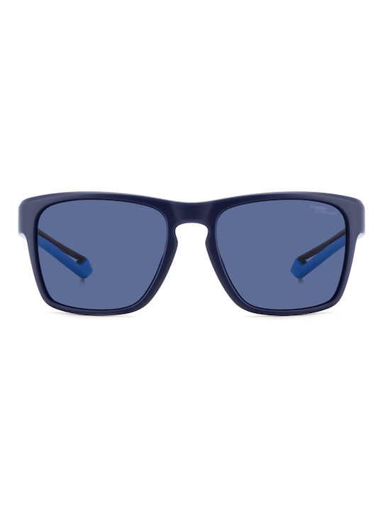 Polaroid Men's Sunglasses with Navy Blue Plastic Frame and Blue Lens PLD7052/S FLL/7I