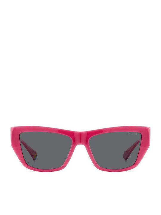 Polaroid Damen Sonnenbrillen mit Rosa Horn umrandetem Rahmen und Gray Polarisiertem Glas PLD6210/S/X MU1/M9