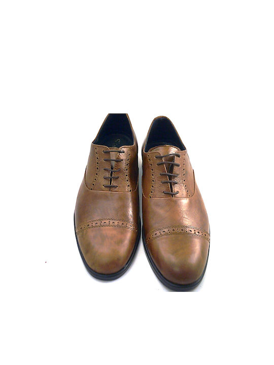 Steve Kommon Men's Leather Oxfords Tabac Brown