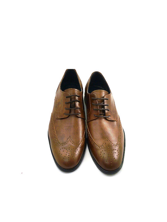 Steve Kommon Men's Leather Oxfords Tabac Brown