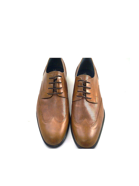 Steve Kommon Men's Leather Oxfords Tabac Brown