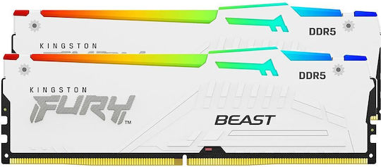 Kingston Fury Beast RGB DDR5 32GB RAM με 2x16GB Modules και Ταχύτητα 5600 για Desktop