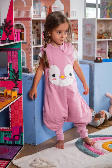 Baby Bliss Winter Sleeping Bag with Feet 2.5 Tog Penguin Pink