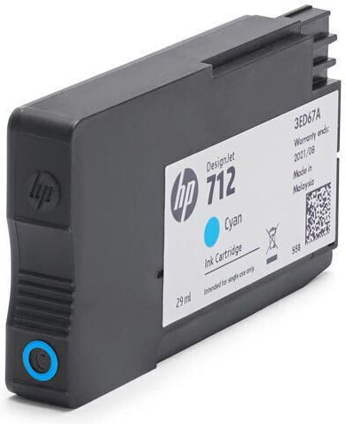 HP 712 Original InkJet Printer Ink Cyan (3ED67A)