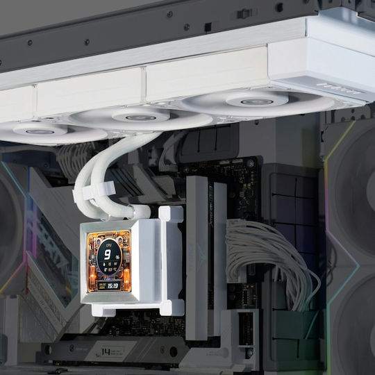 Lian Li Hydroshift LCD AIO Water Cooling System AIO CPU With 3 White 120mm Fans