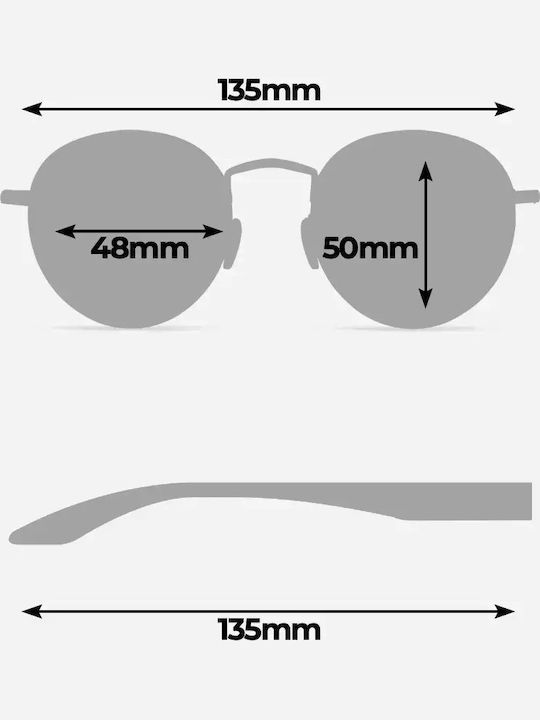 Twig Delacroix Women's Sunglasses with Silver Metal Frame and Green Lens DEL06