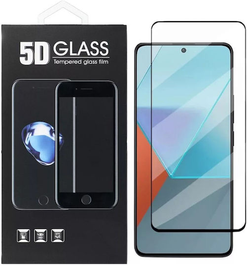 5D Full Glue Full Face Tempered Glass Black (Redmi Note 13 5G)