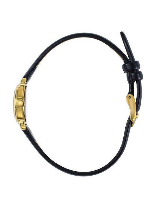 Lip Watches Henriette Γυναικείο Ρολόι Μπαταρίας με Μαύρο Δερμάτινο Λουράκι
