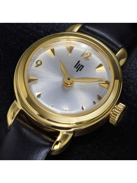 Lip Watches Henriette Γυναικείο Ρολόι Μπαταρίας με Μαύρο Δερμάτινο Λουράκι