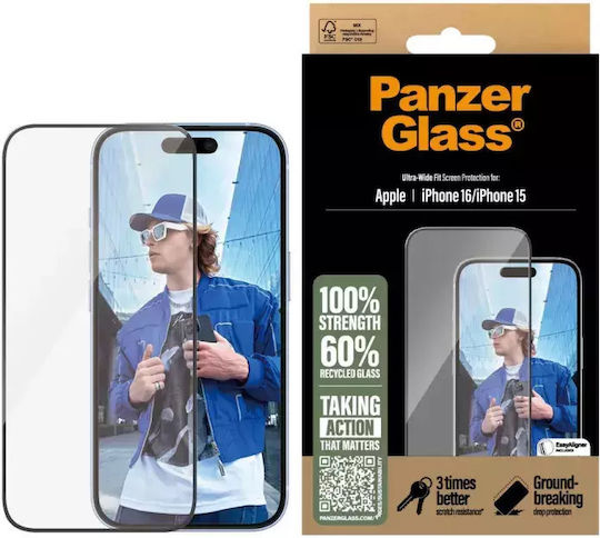 PanzerGlass Tempered Glass (iPhone 16)