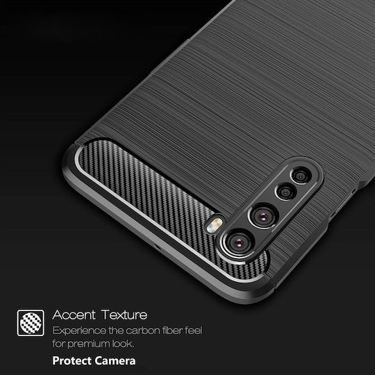 Techsuit Carbon Back Cover Silicon Negru (OnePlus Nord)
