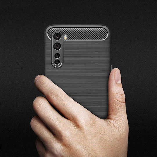 Techsuit Carbon Back Cover Silicon Negru (OnePlus Nord)