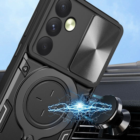 Techsuit Camguard Umschlag Rückseite Metallisch Schwarz (Motorola Edge 50)