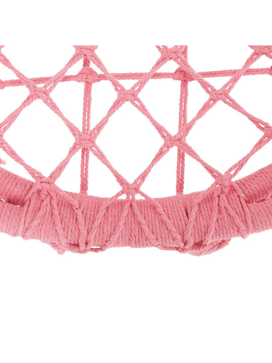 Leagăn Suspendat Fotoliu Material Textil Roz Rezistență Până La 120kg 80x80x120cm