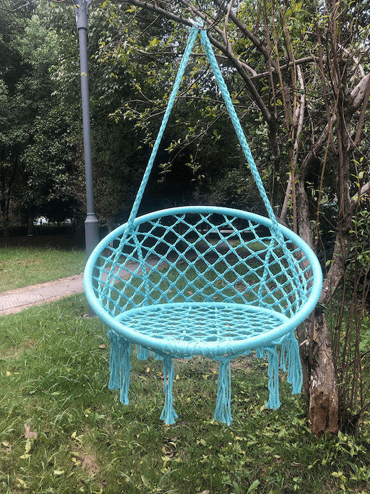 Hängende Garten & Veranda Schaukel Sessel Stoff Grün Belastbarkeit bis 120kg L80xB80xH120cm