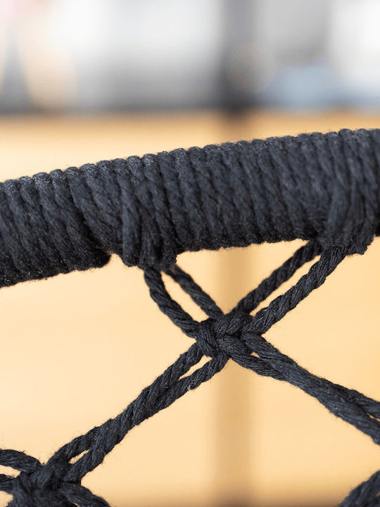 Leagăn suspendat fotoliu material textil Negru Rezistență până la 120kg L80xL80xH120cm