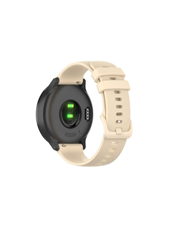 Каишка от кариран силикон 22 мм бежова за Honor Magic Watch 2 46 мм