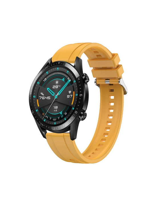 Huawei Watch 4 Tire Pattern Silver Silicone Strap Yellow