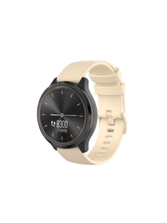 Каишка от кариран силикон 22 мм бежова за Honor Magic Watch 2 46 мм