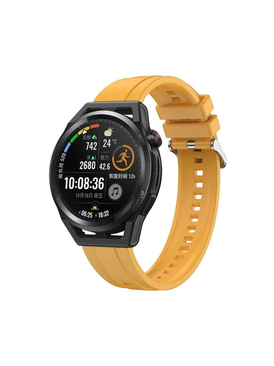 Huawei Watch 4 Tire Pattern Silver Silicone Strap Yellow